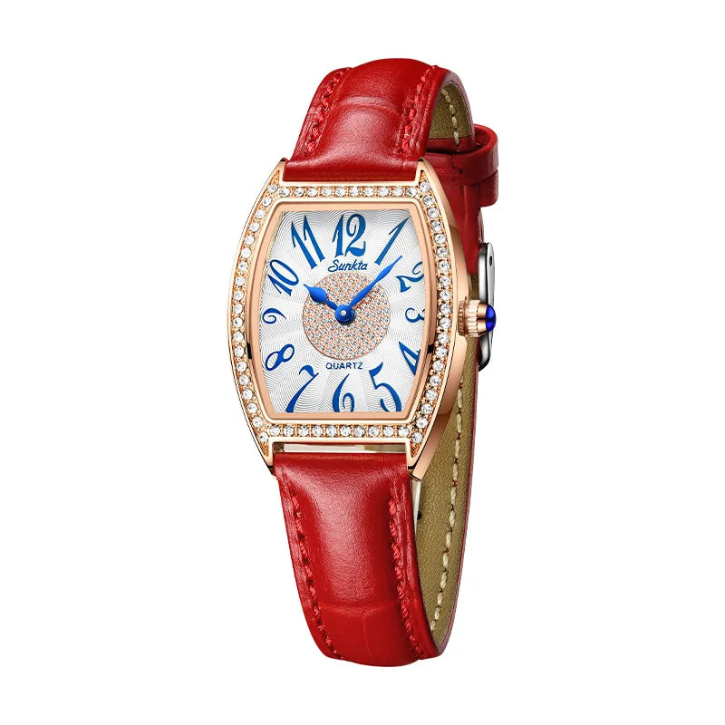 LIGE Luxury Rotating Quartz Watch — Sparkling Crystal Women's Fashion Accessory