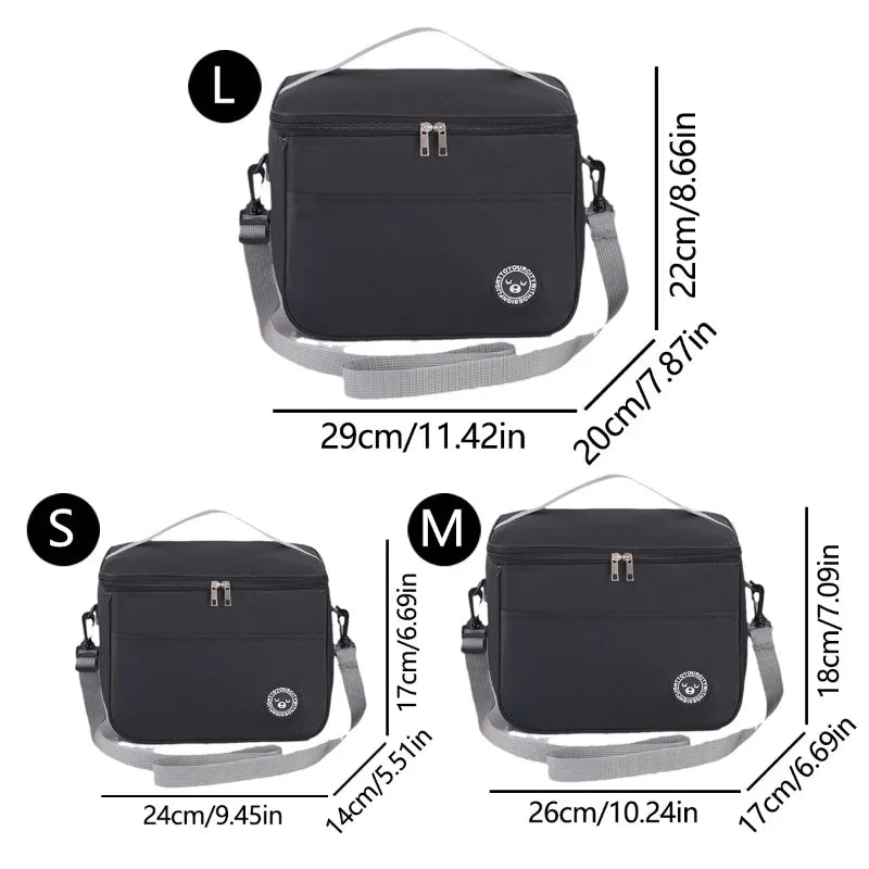 Insulated Lunch Bag — Waterproof Thermal Food Container with Shoulder Strap