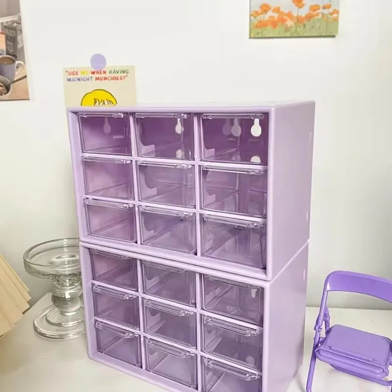 Clear Plastic Desk Organizer — Multi-Section Storage with Mini Drawers