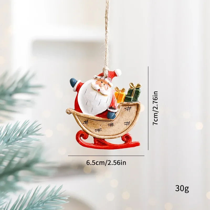 Santa Claus Christmas Tree Ornaments — Resin Hanging Pendants for Holiday Decor