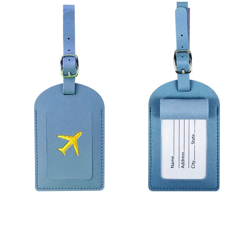 eTya PU Leather Luggage Tag & Passport Cover Set — Travel Identification Accessories