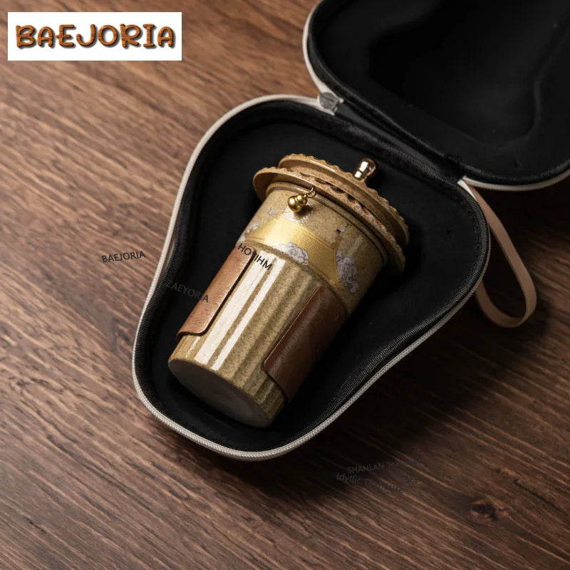 BAEJORIA Crane Design Tea Infuser Mug — Cultural Creative Filter Cup