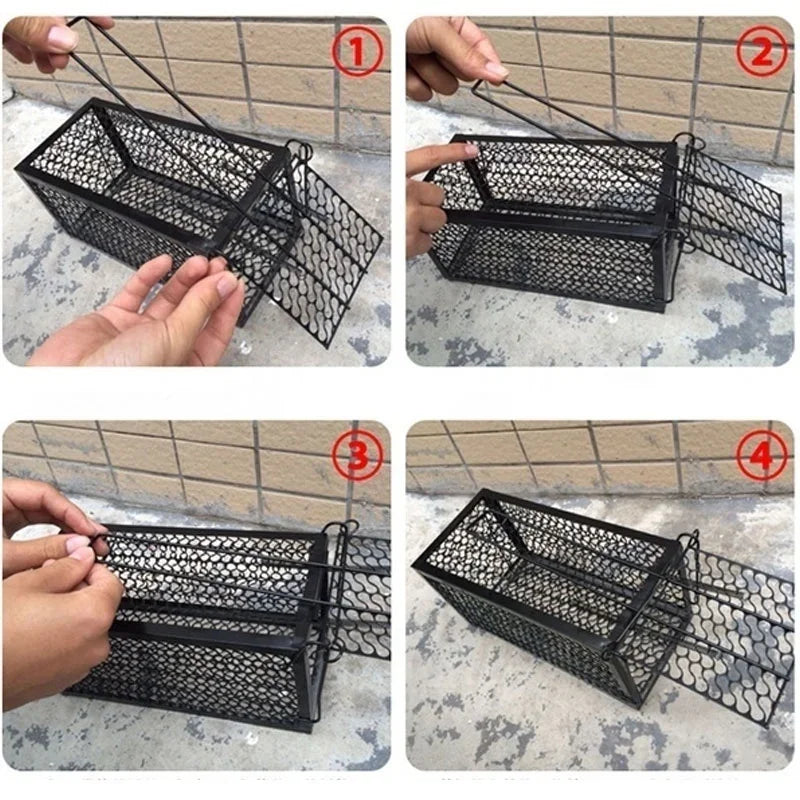 Self-Locking Metal Mouse Trap — Reusable Iron Pest Catcher for Indoor or Outdoor Use