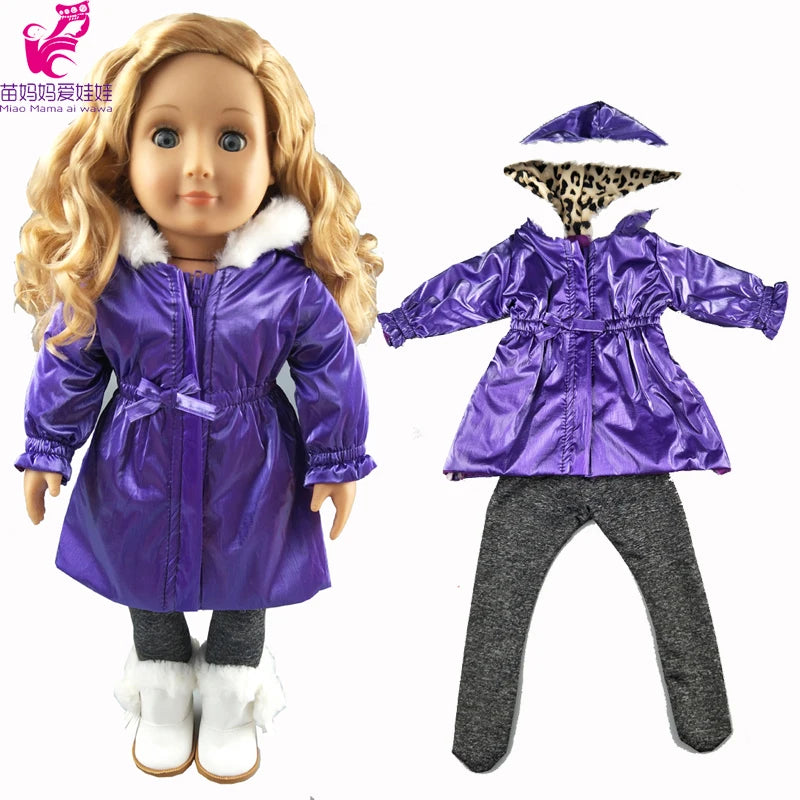 Miao Mama ai wawa Winter Doll Coat — Warm Outfit for 18 Inch Dolls