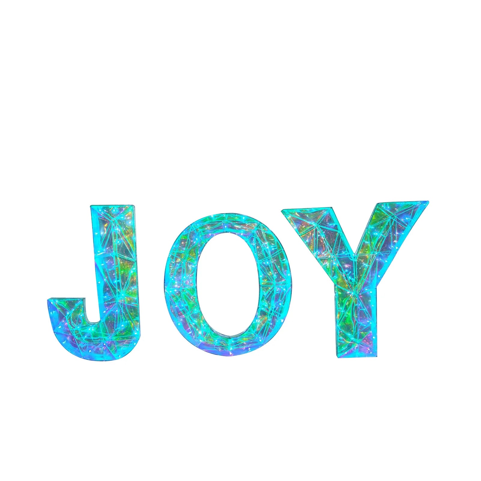 JOY LED Lettered Holiday Decorations — 3-Piece Outdoor Christmas Set