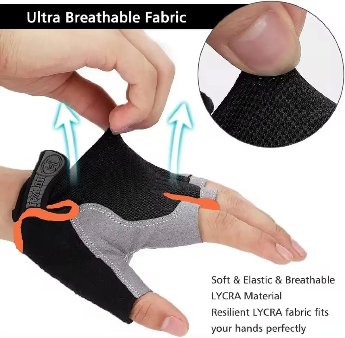 GAFASTWO Cycling Gloves — Breathable Shockproof Half Fingerless Mittens
