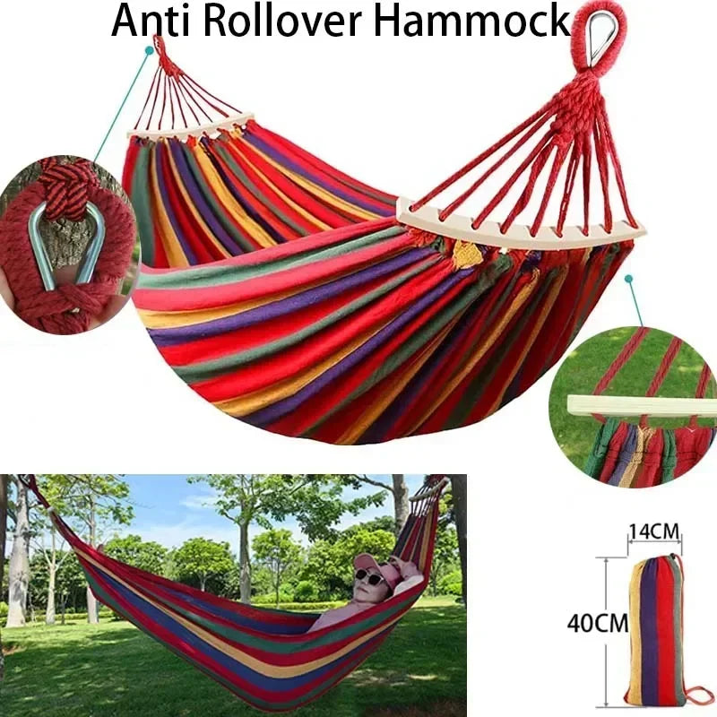 DAWN TRIP Canvas Camping Hammock — Heavy Duty Portable Outdoor Bed