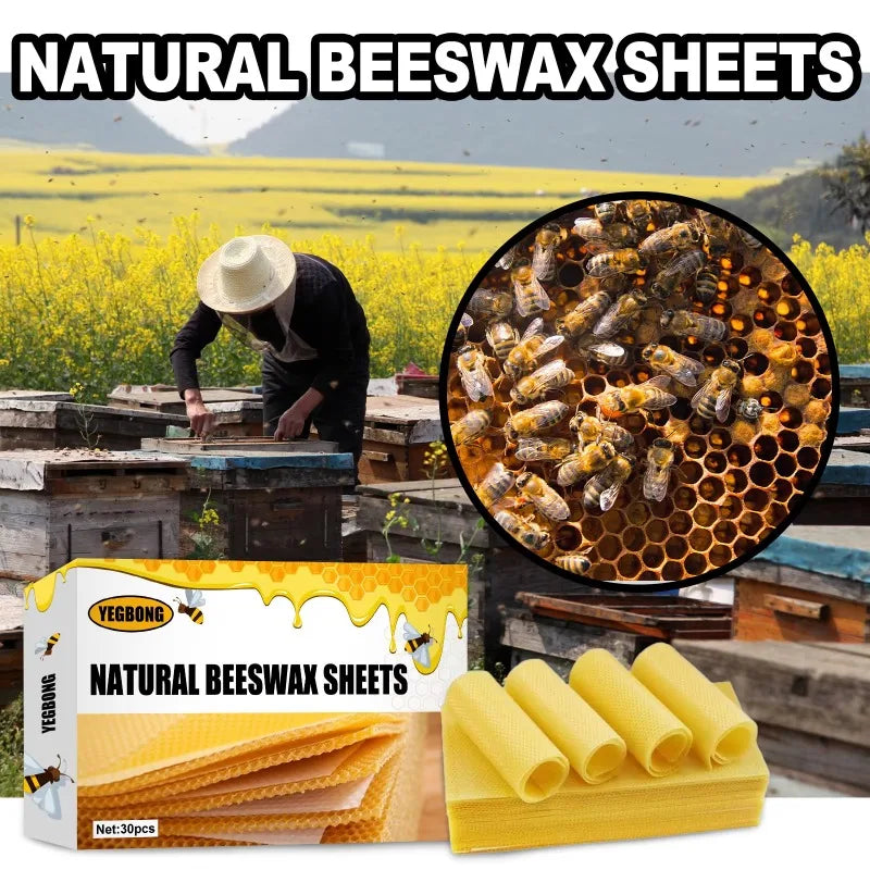 Natural Beeswax Foundation Sheets — Deep Cell Honeycomb for Beehives