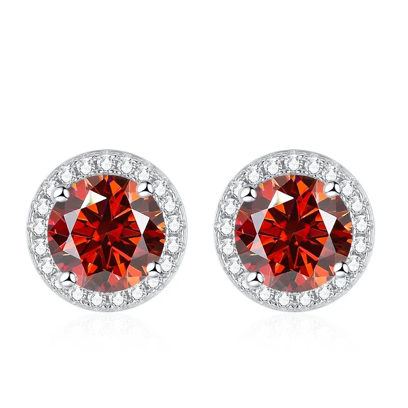 tezzc Moissanite Stud Earrings — Sparkling 925 Sterling Silver Jewelry
