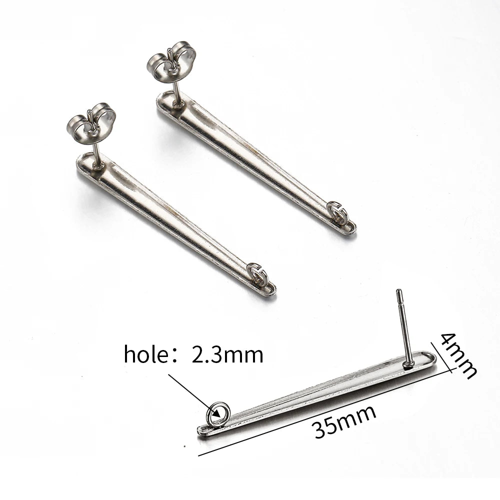 MINGXUAN Stainless Steel Earring Studs — DIY Jewelry Making Base Pins