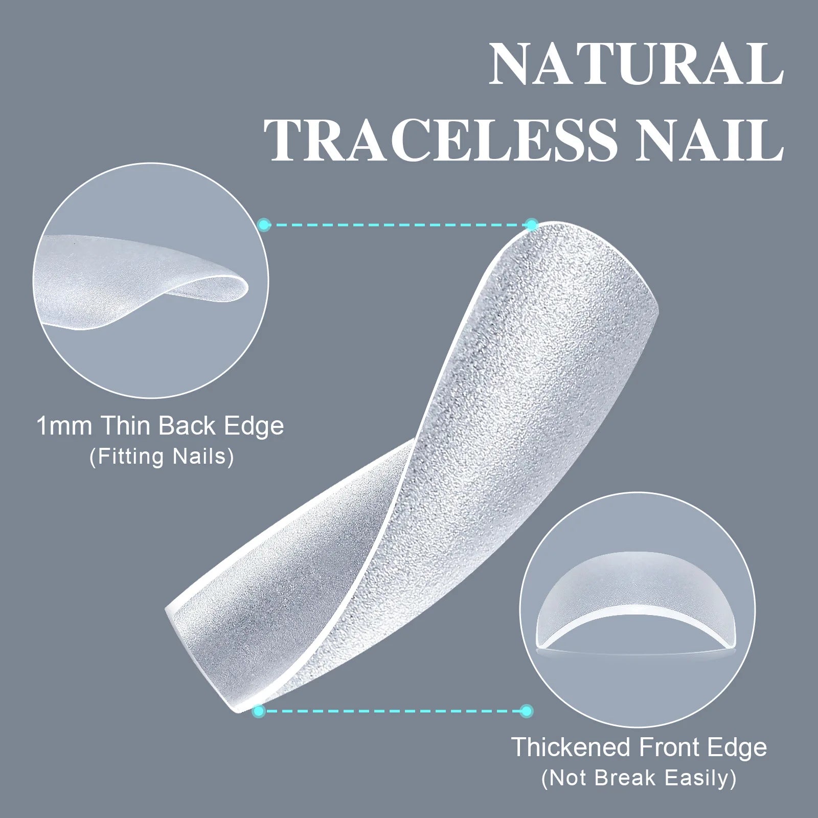 Press On Nails Set — Frosted Full Cover Fake Nail Tips, 150 Pieces