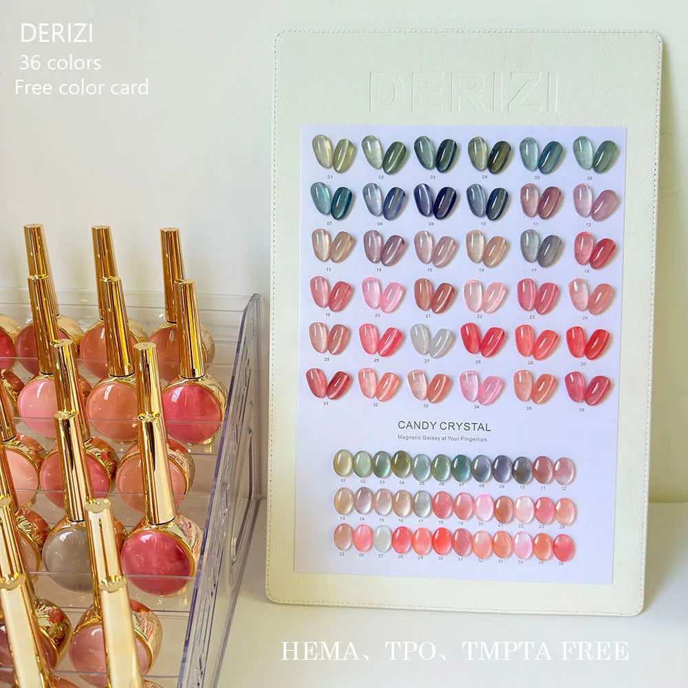 Derizi Red Gel Nail Polish Set — Professional Soak Off Kit with Color Chart
