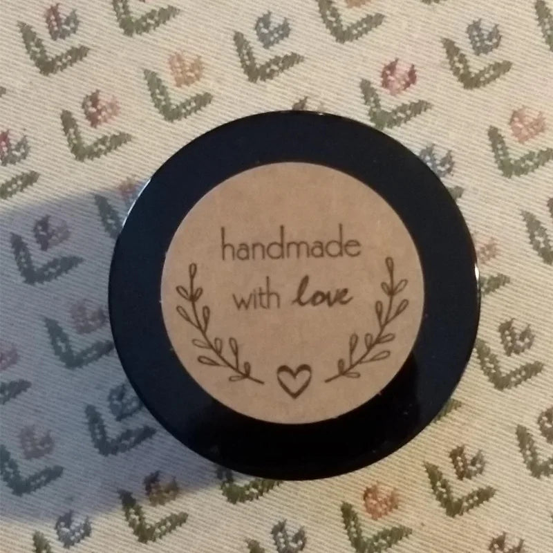 Vintage Kraft Paper Stickers — Handmade With Love Adhesive Labels