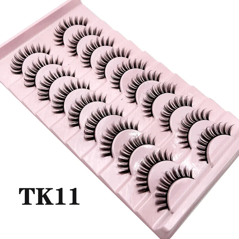DINGSEN Dramatic False Eyelashes — Fluffy DD Curl Strip Lashes, 10 Pairs