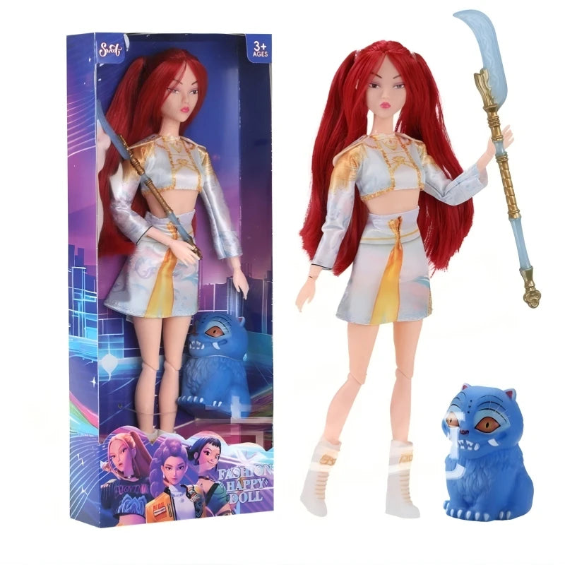 Barnewa 12 Inch Hunter Figure Set — Fashion Doll with Tiger Pet & Accessories
