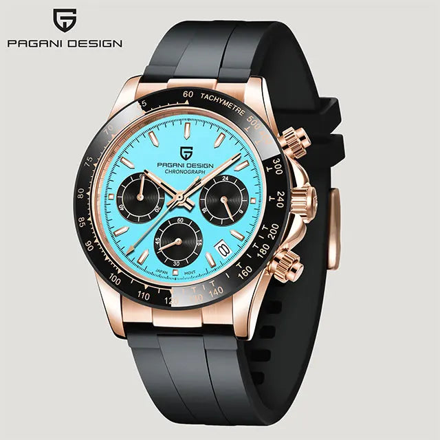 PAGANI DESIGN Men's Quartz Chronograph — Ceramic Bezel & Sapphire Glass Watch
