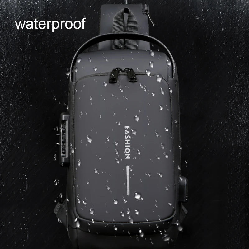 Multi-functional Sling Bag — Waterproof Crossbody Chest Pack with USB Port