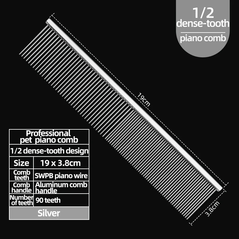 Professional Pet Grooming Piano Comb — Knot Removal & De-Shedding Tool