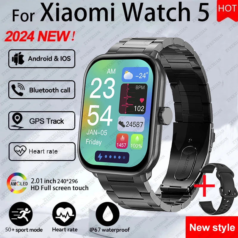 BOXUXING Smart Watch 5 — HD AMOLED Display & Bluetooth Calling