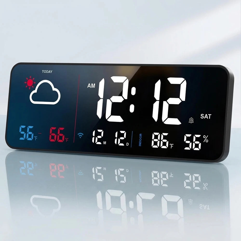 Niditon Smart Weather Clock — Digital Temperature & Humidity Display