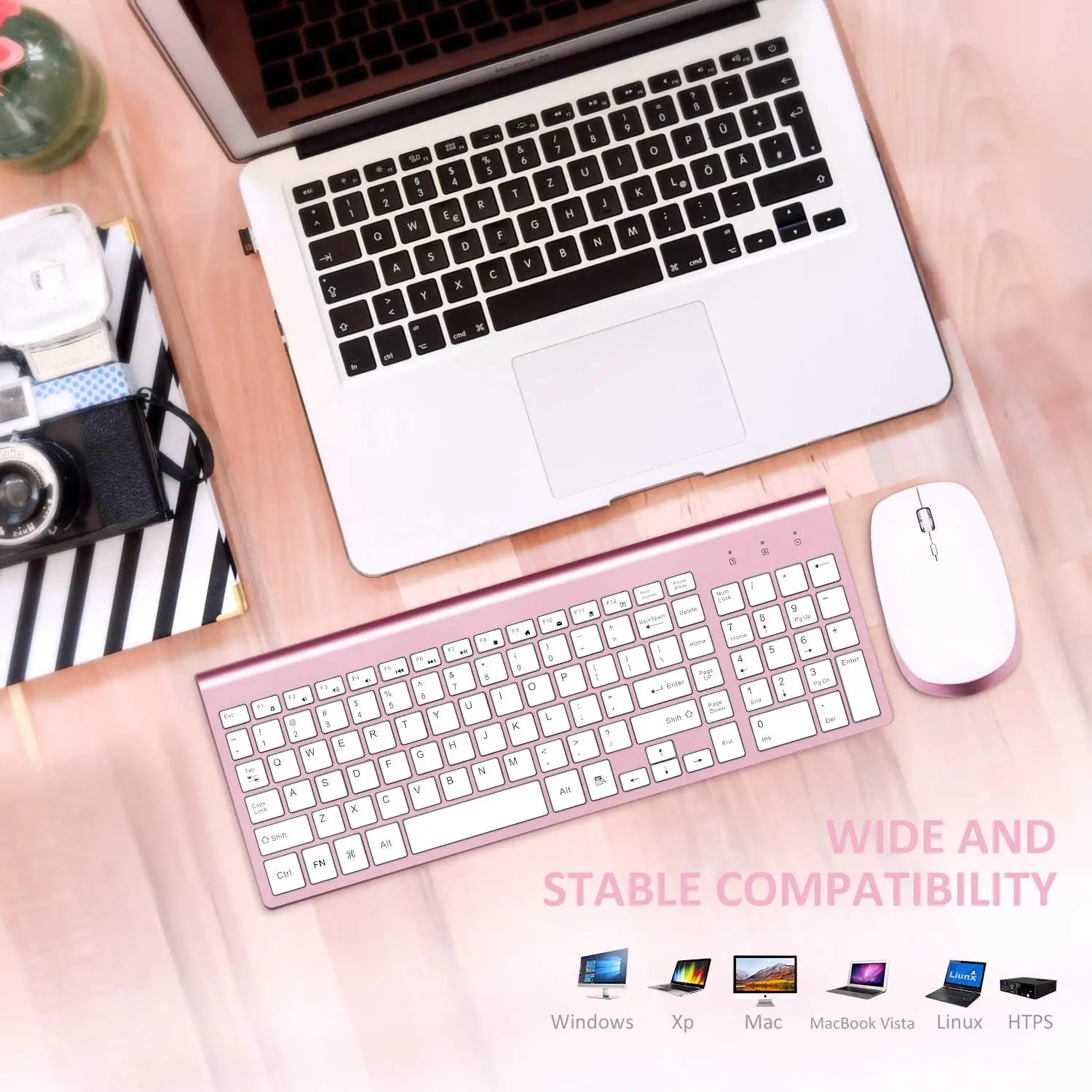 MOFii Ergonomic Wireless Keyboard and Mouse Combo — Silent 2.4G Desktop Set