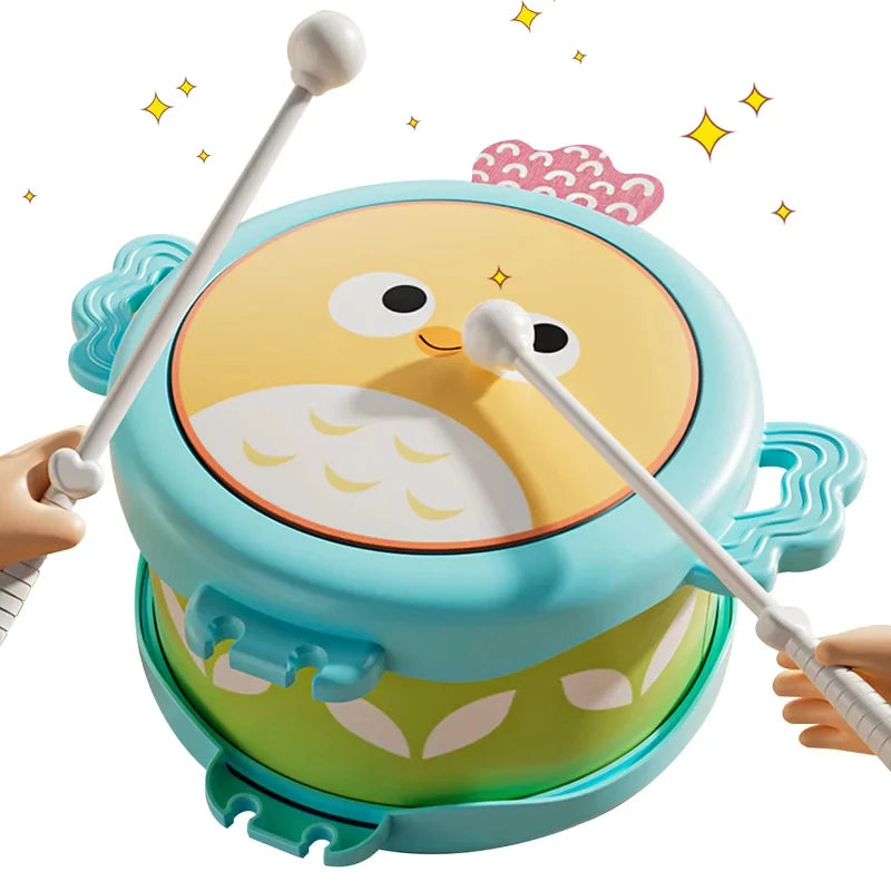 Owl Double Sided Drum — Educational Musical Instrument for Kids