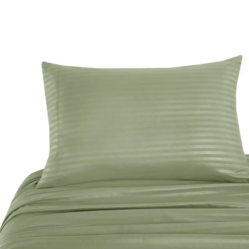 mystybloom Embossed Brushed Stripe Bedding Set — Soft Textured Sheet Collection