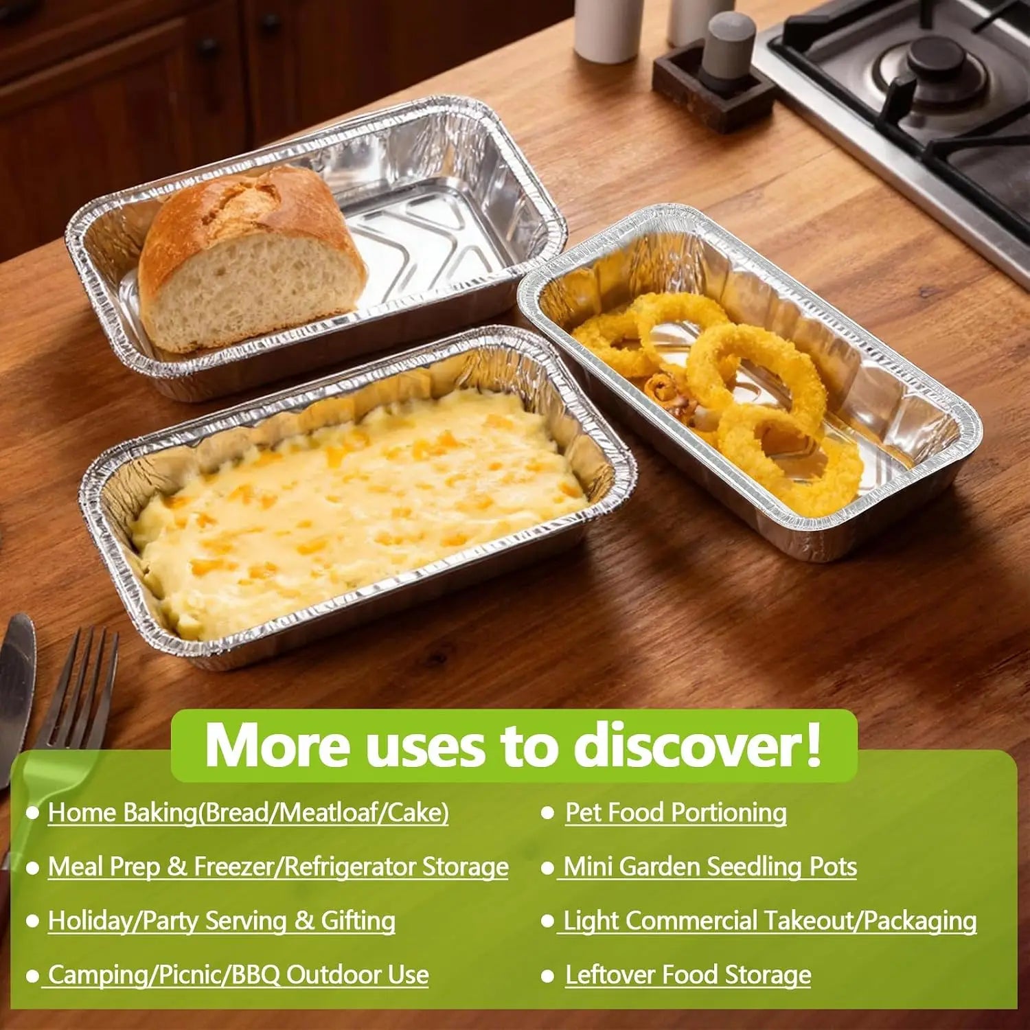 TINTUB Heavy Duty Aluminum Loaf Pans — Sturdy Disposable Bread Pans, 50 Pack