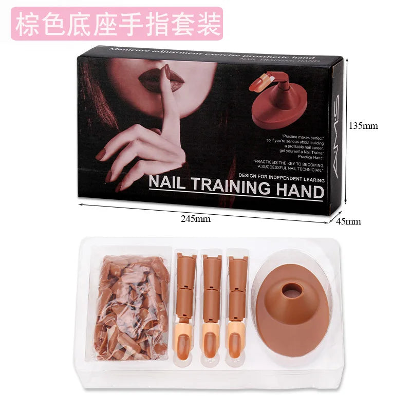 Nail Training Practice Hand — Manicurist Training Model with Base