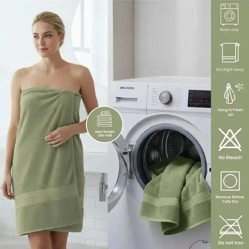 Oversized Cotton Bath Towel Set — Extra Large Absorbent Bath Sheets