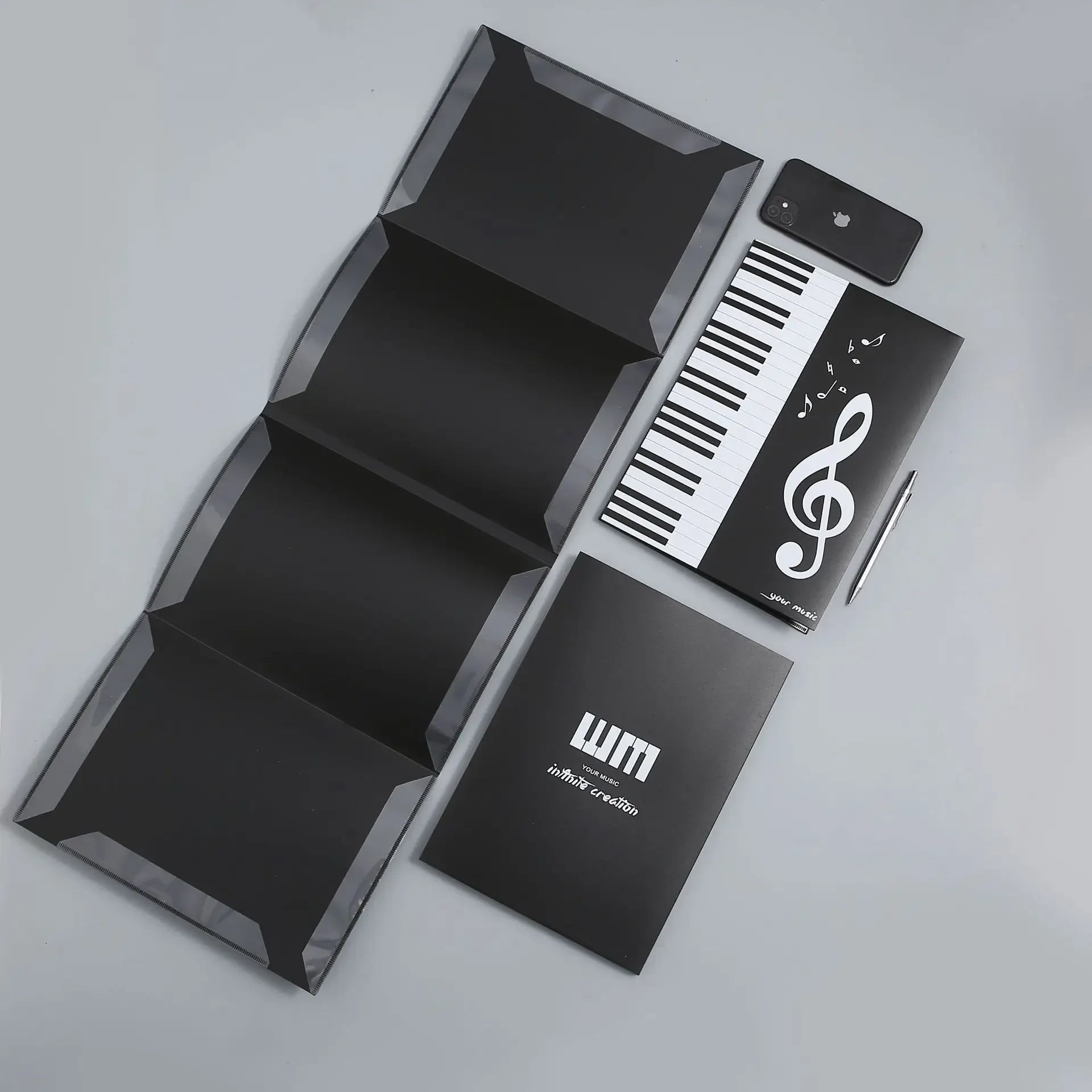 Waterproof Piano Sheet Music Folder — 6-Page Expanded A4 Performance Binder