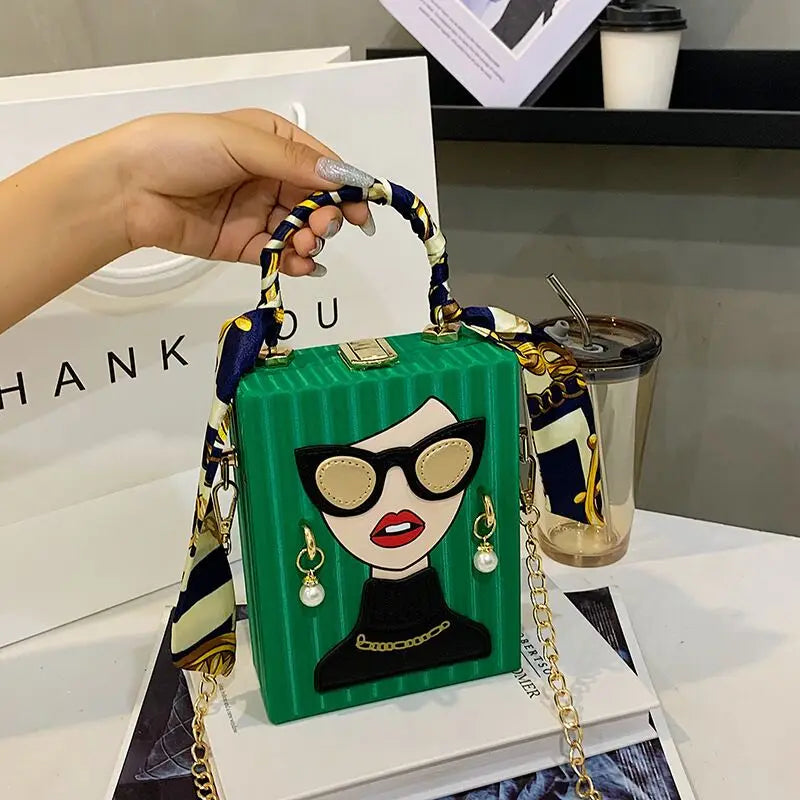 Permanently Leather Evening Bag — Luxury Box Clutch for Parties