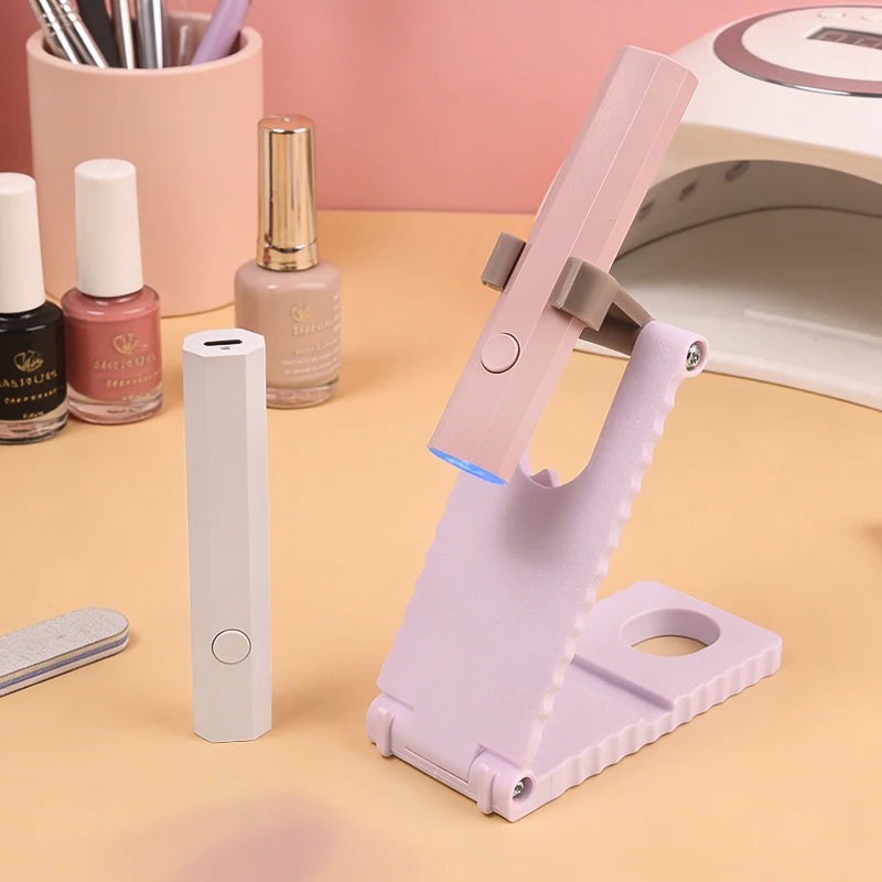 Handheld UV/LED Nail Lamp — Rechargeable Gel Polish Dryer with Stand