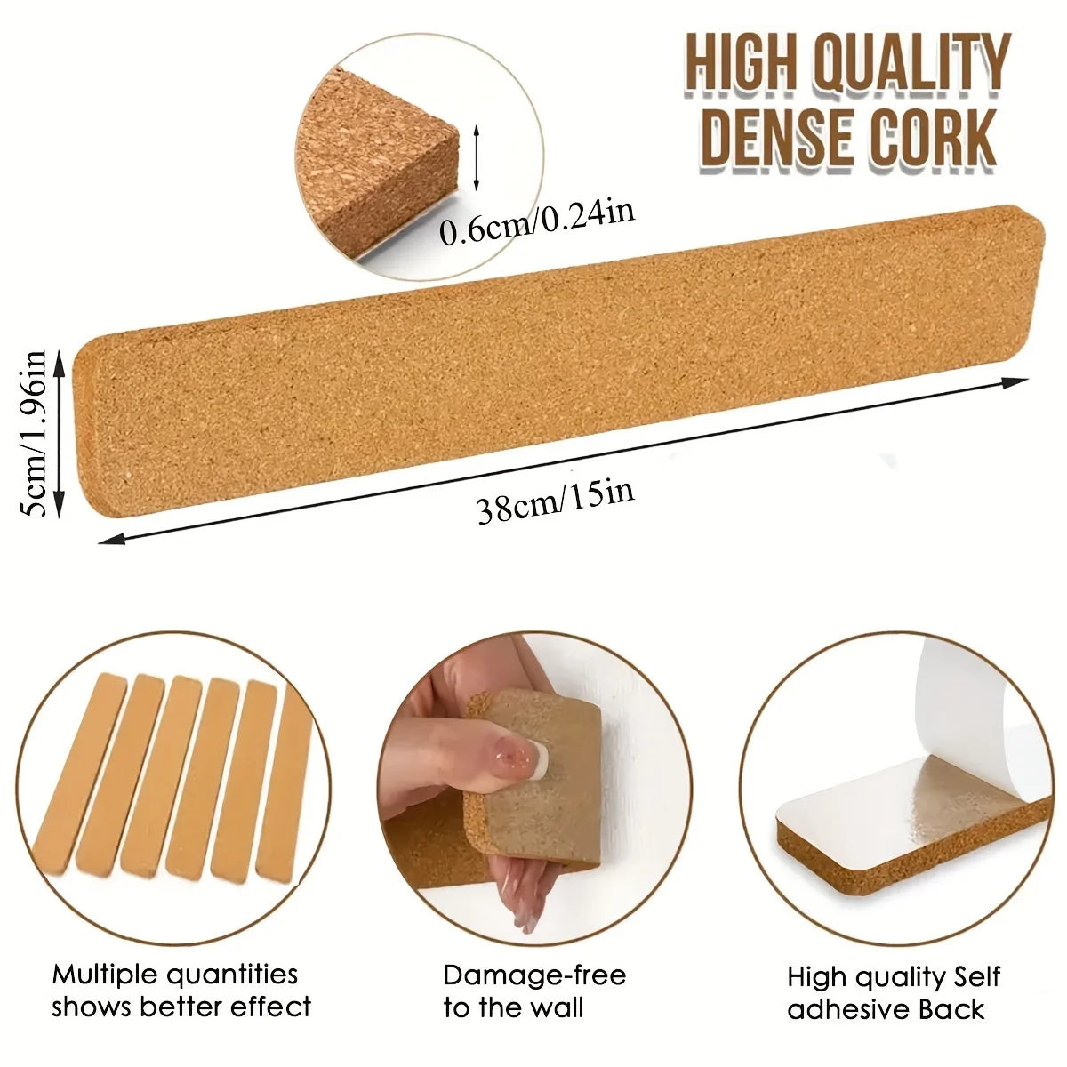 XD-TOPQC Self-Adhesive Cork Board Strips — Versatile Bulletin Board Accents