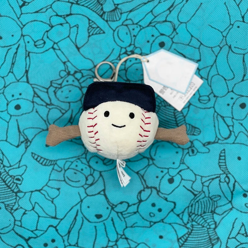 Assorted Plush Keychain Charm — Cute Animal & Food Backpack Pendant