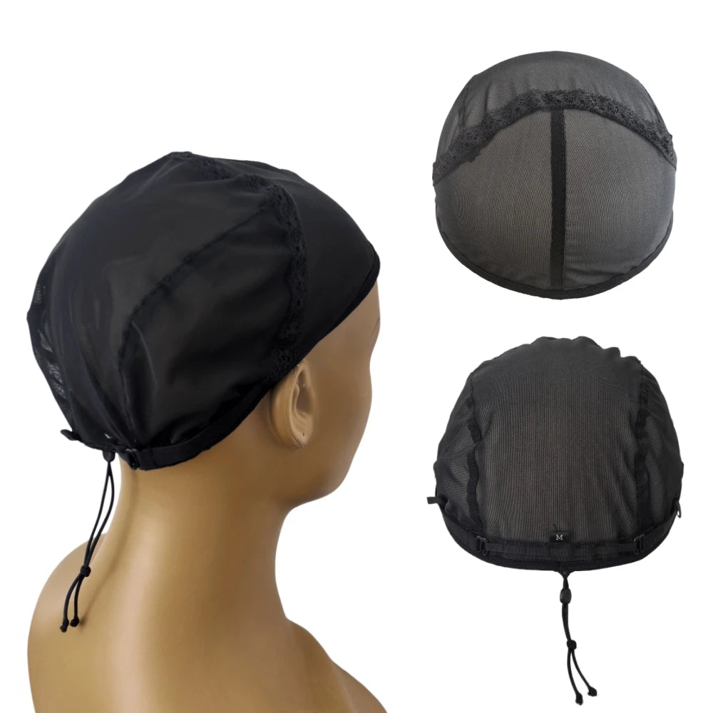 Adjustable Wig Cap — Breathable Elastic Net Base with Drawstring