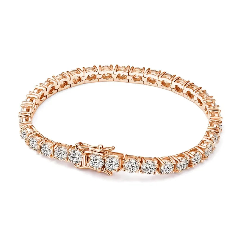 Knobspin Moissanite Tennis Bracelet — Elegant 925 Sterling Silver Jewelry