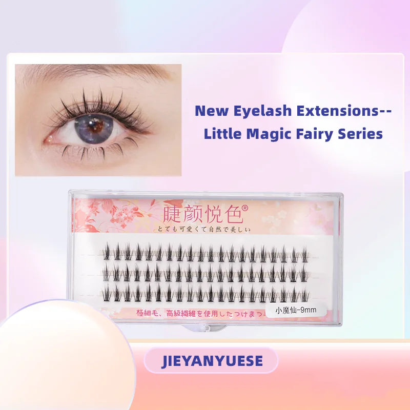 Wispy Volume Cluster Eyelashes — Natural Fluffy Individual Extensions