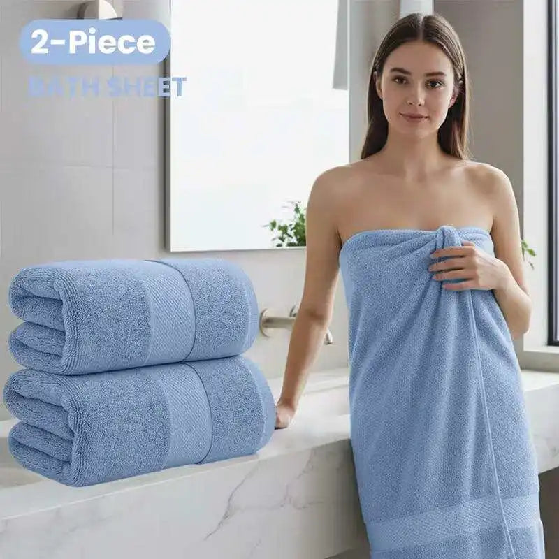 Oversized Cotton Bath Towel Set — Extra Large Absorbent Bath Sheets
