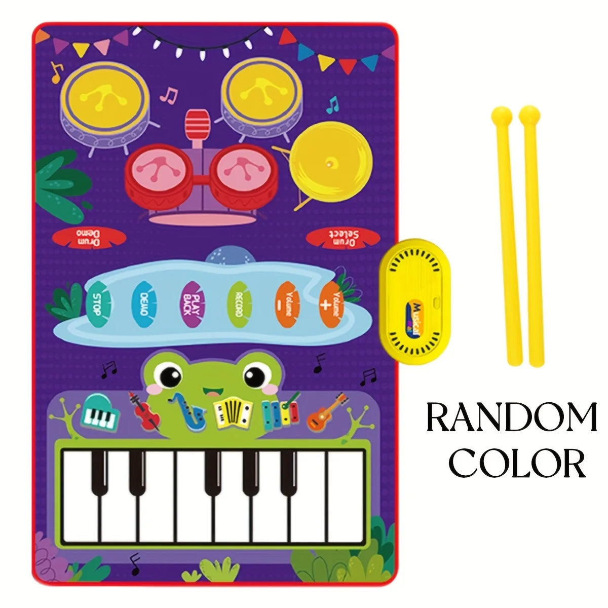 Piano and Drum Set Play Mat — Musical Sensory Instrument for Kids