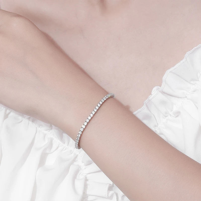 knobspin Moissanite Tennis Bracelet — 925 Sterling Silver Fine Jewelry