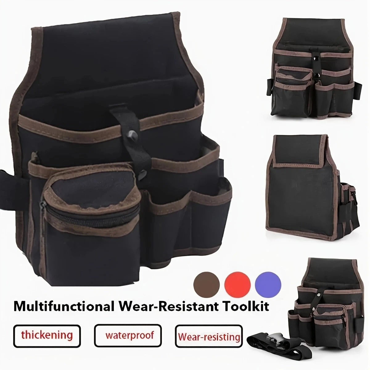 Multifunctional Tool Storage Waist Bag — Durable Nylon Organizer for Electricians