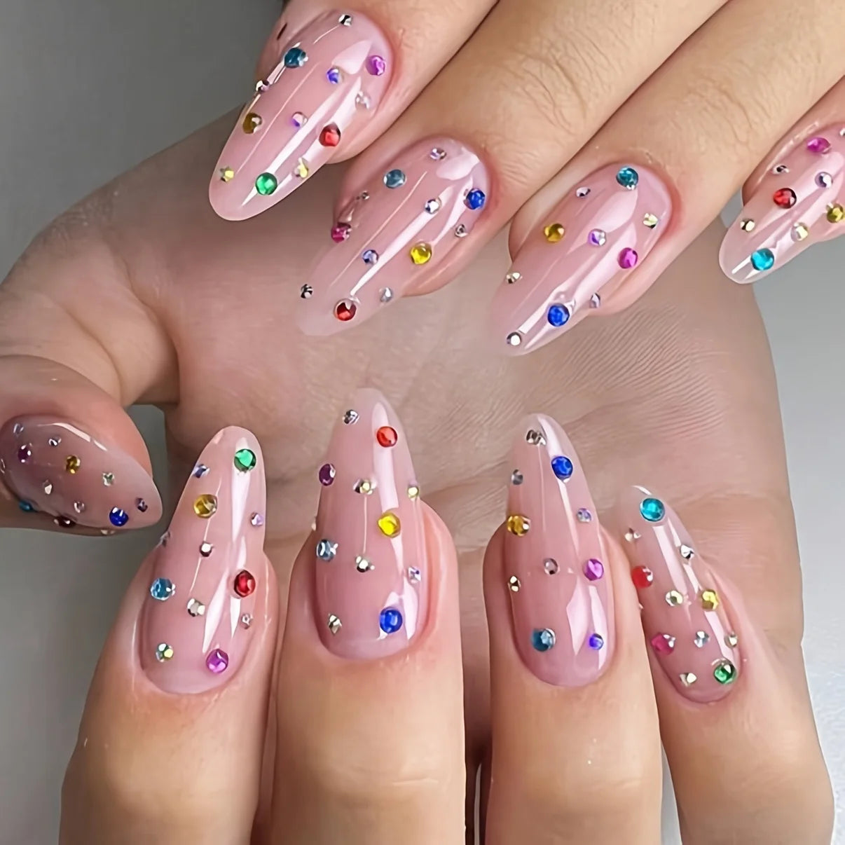 Crystal Rhinestone Nail Art Set — 12 Grid Shimmering Gemstones for Crafts