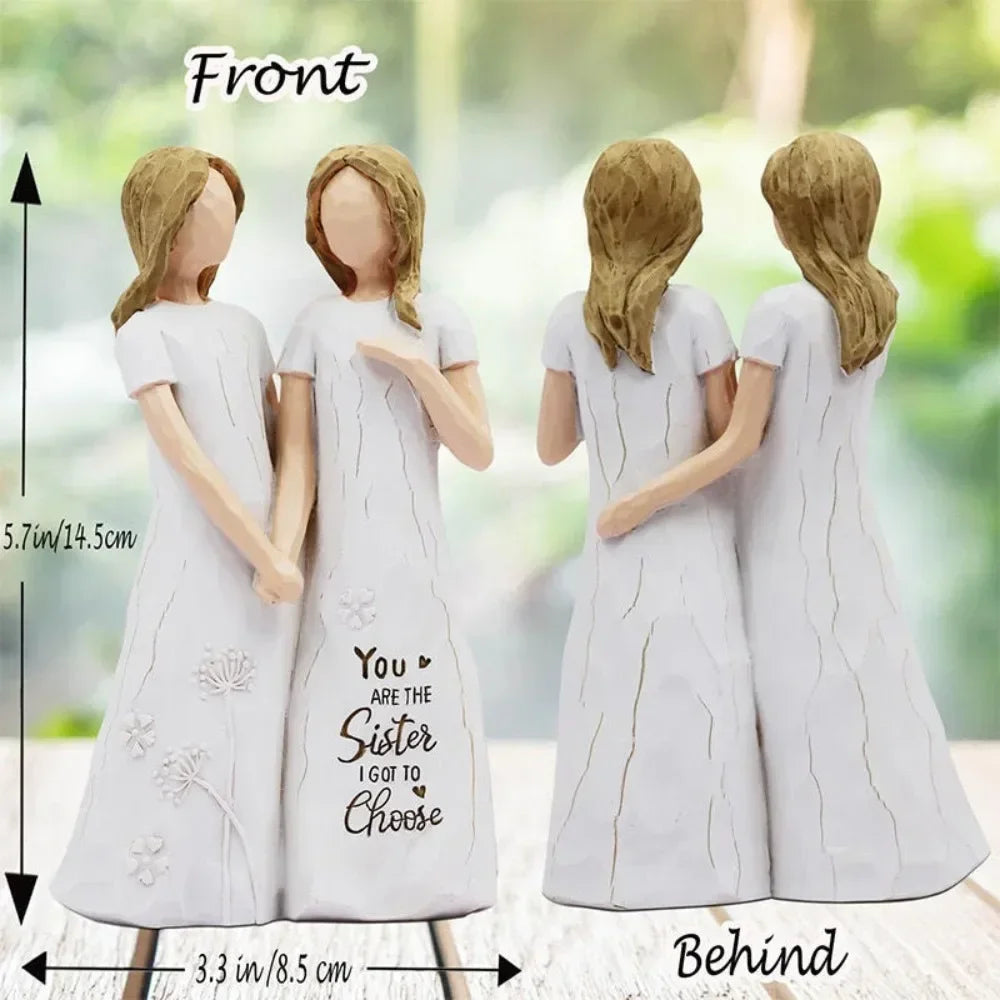 Friendship Angel Resin Figurine — Sisterhood Decor for Home or Office