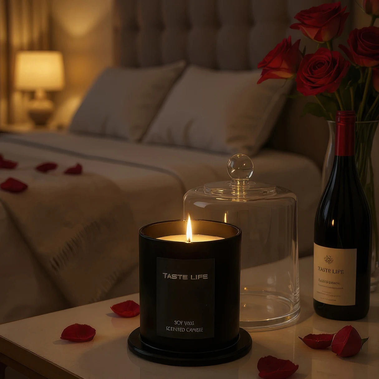 Premium Soy Wax Scented Candle — Aromatherapy with Glass Cloche