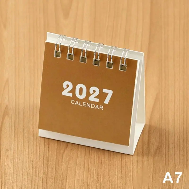 KOQZM 2027 Mini Desk Calendar — Portable Daily Planner for Home and Office