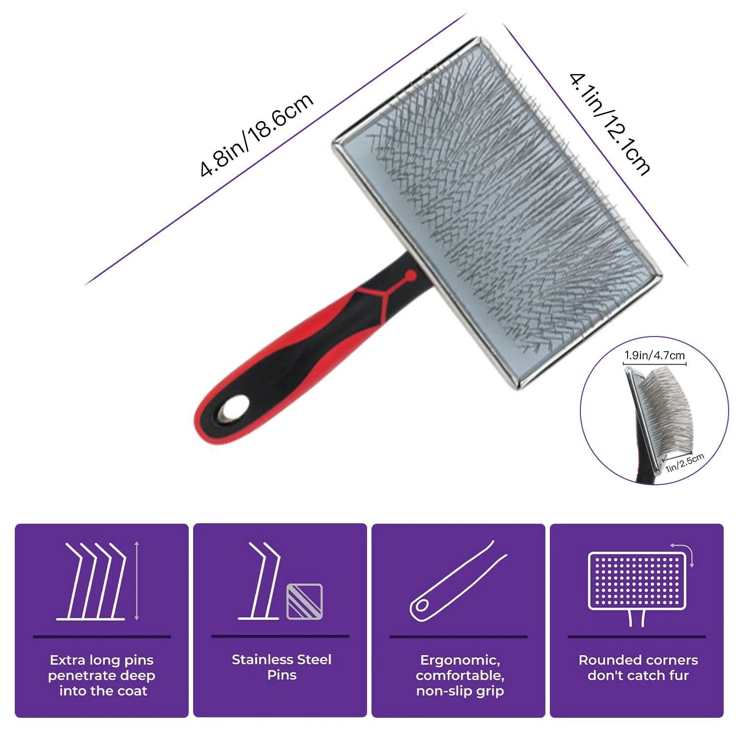 Pet Grooming Needle Comb — Deep Undercoat Cleaning Brush for Dogs and Cats