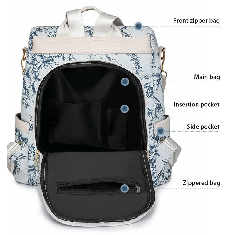 SPRINGOUT Women's Floral Backpack — Trendy Large-Capacity School Bag