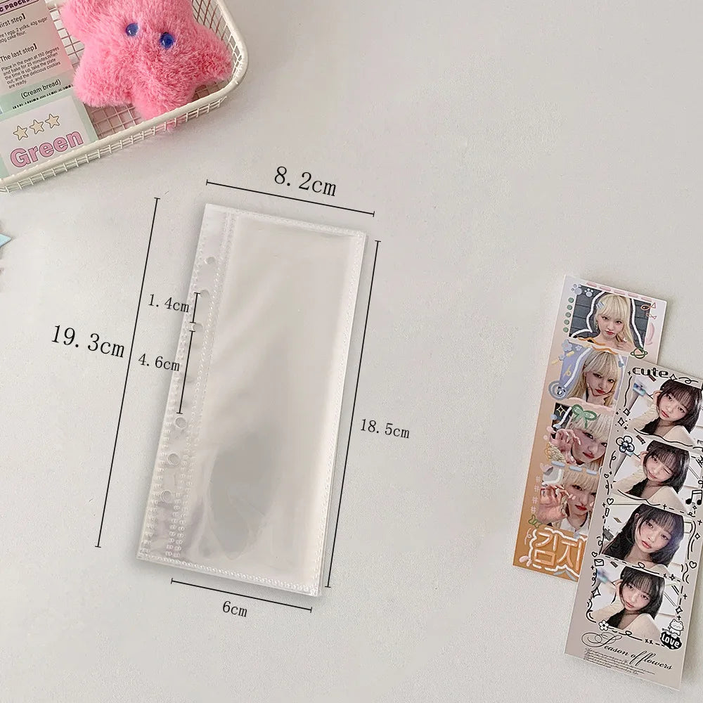 HarPaper Glitter Photo Booth Album — Clear A6 Binder for 2x6 Inch Photo Strips