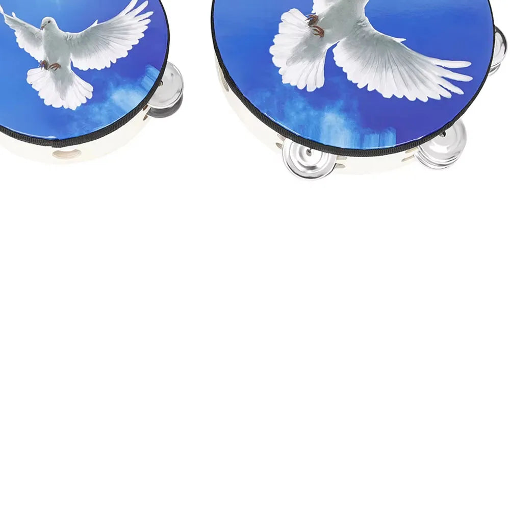 IRIN Blue Sky Peace Dove Tambourine Set — Triple Layer Percussion Kit